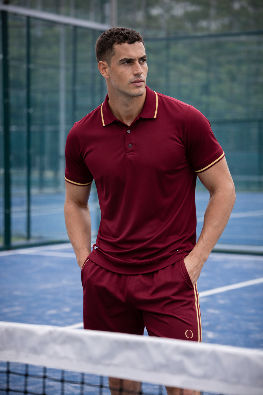 Off-Court Burgundy Polo Court Set