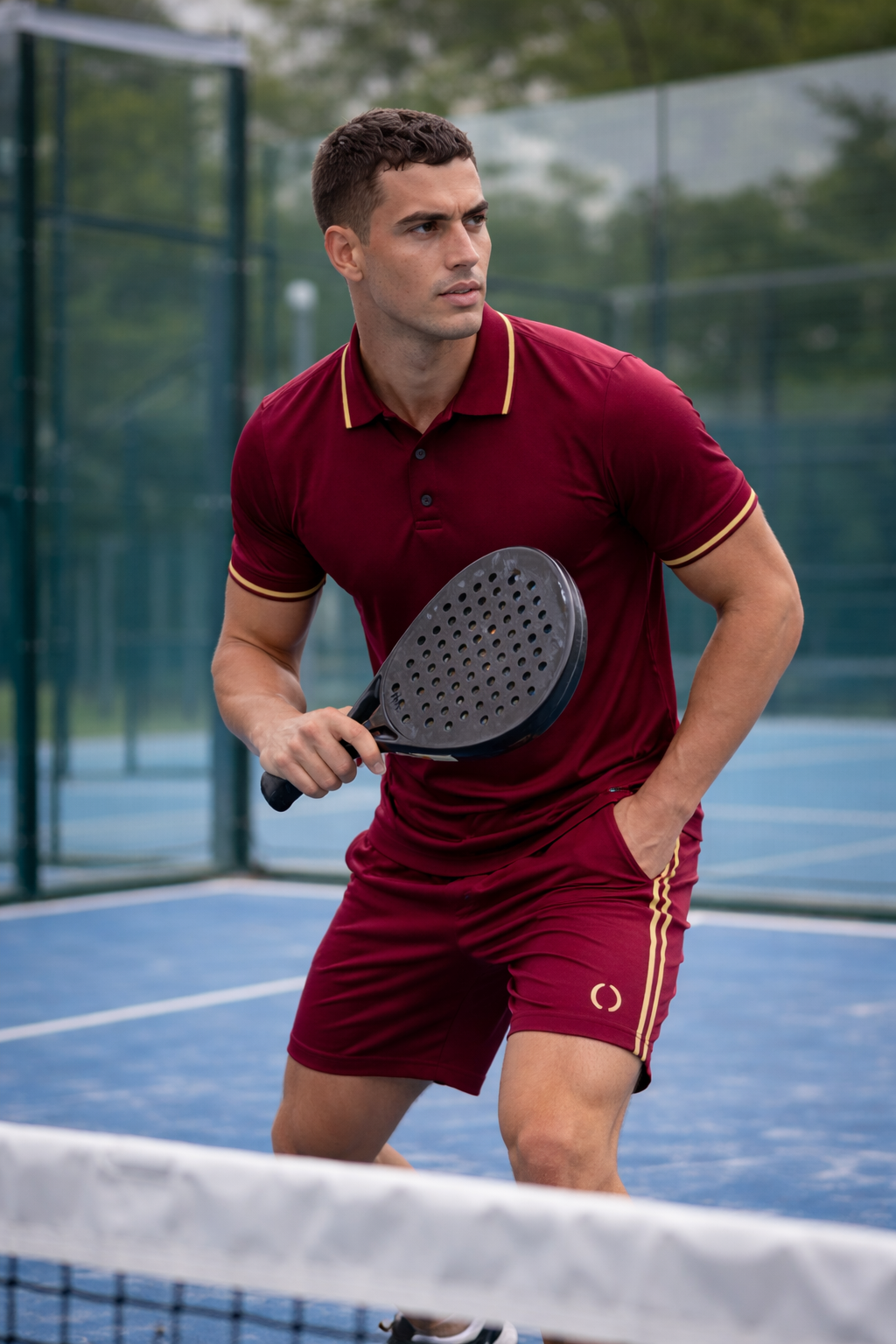 Off-Court Burgundy Polo Court Set